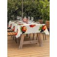 thumbnail image 3 of Outdoor Tablecloths with Umbrella Hole & Zipper, Cute Ladybugs Tablecloth Rectangle 60x84 Inch, Spring Botanical Leaves Beige Waterproof Table Cloth, Patio/Pool/Picnic Table Covers, 3 of 8