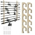 thumbnail image 4 of Shoreew 2Pcs Wall Mount Fishing Rod Holder 5 Slots Heavy Duty Wooden Horizontal Fishing Pole Display Rack Organizer Stand Fishing Accessories, 4 of 7