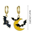 thumbnail image 3 of (2 Pack) Exquisite Halloween Jewelry - Bat Pumpkin Maple Leaf Autumn Metal Earrings for Thanksgiving Celebrations and Seasonal Fashion, 3 of 4