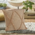 thumbnail image 2 of Ox Bay Sara 18" x 18" Frappe Shag Diamond Cotton Adult Decorative Throw Pillow Cover, 2 of 9