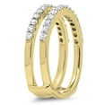 thumbnail image 2 of Dazzlingrock Collection 0.50 Carat (ctw) 18K Round Diamond Wedding Enhancer Guard Double Band 1/2 CT, Yellow Gold, Size 4.5, 2 of 10