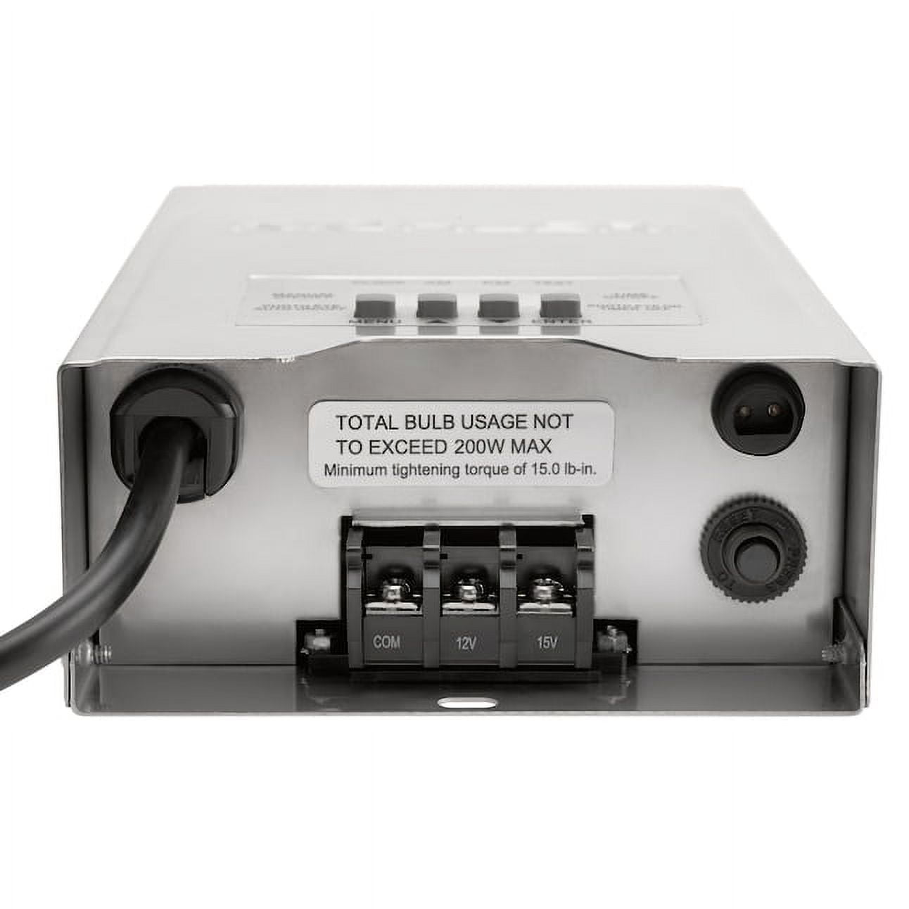Kichler 200W 120V Multi-Tap Landscape Lighting Transformer with Digital Timer Stainless Steel