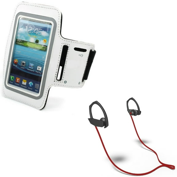 Earphones Sports Wireless Headset w Gym Workout Sports Running Armband P9N for Samsung Galaxy J7 Sky Pro S5 Sport (SM-G860P), V (2017), S8 active, S7 Active, S6 Active Note 3 Halo - Sonim XP8