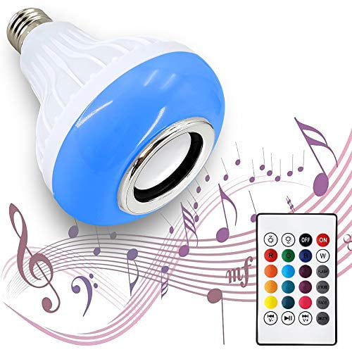 Bluetooth Light Bulb Speaker with App Control Wireless Audio Speaker Light Clear and Loud Color Changing Bulb Syncs with Music