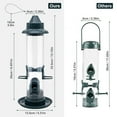 thumbnail image 3 of Bird Feeder Tube Hanging Feeders, 4 Port Wild Bird Feeders Premium Hard Plastic with Steel Hanger Weatherproof and Water Resistant Great for Attracting Birds 15 Inches, 3 of 11