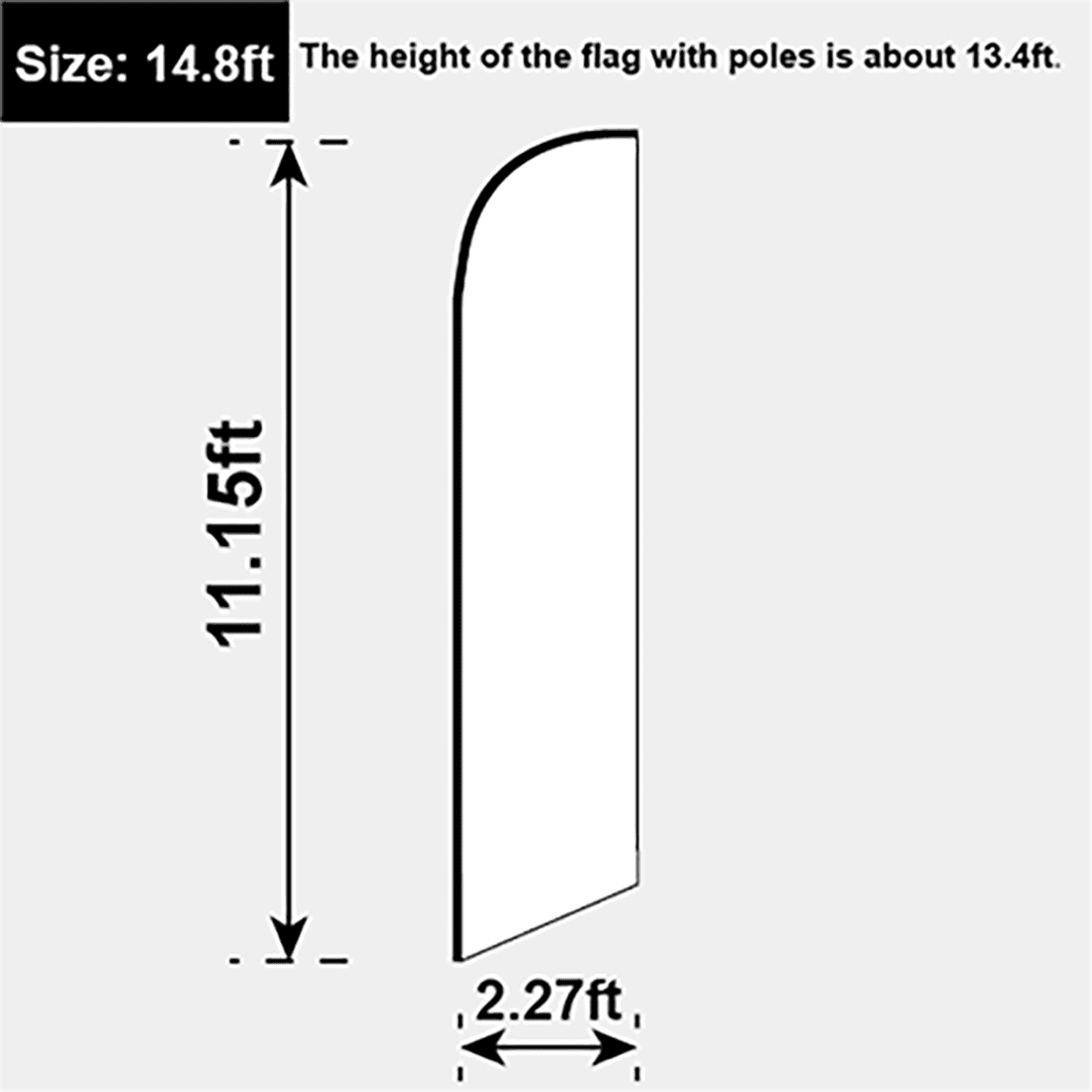 14.8ft / 4.5m Custom Feather Flag Kit with Poles in Ground for Retail