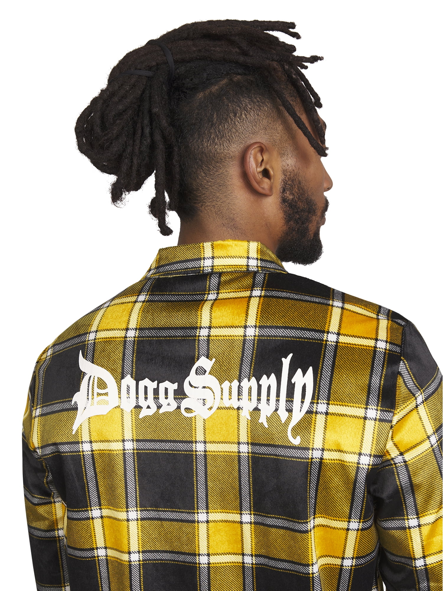 Dogg Supply by Snoop Dogg Men's 2-Piece Long Sleeve Microfleece Button Front Top and Pants Pajama Set