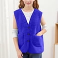 thumbnail image 2 of XQYLOS Girls Sleeveless Vest Button Front Fuzzy Warm Outerwear Fall Winter Fashion Cozy Soft Coat Alternative Cute Layering Piece, 2 of 6