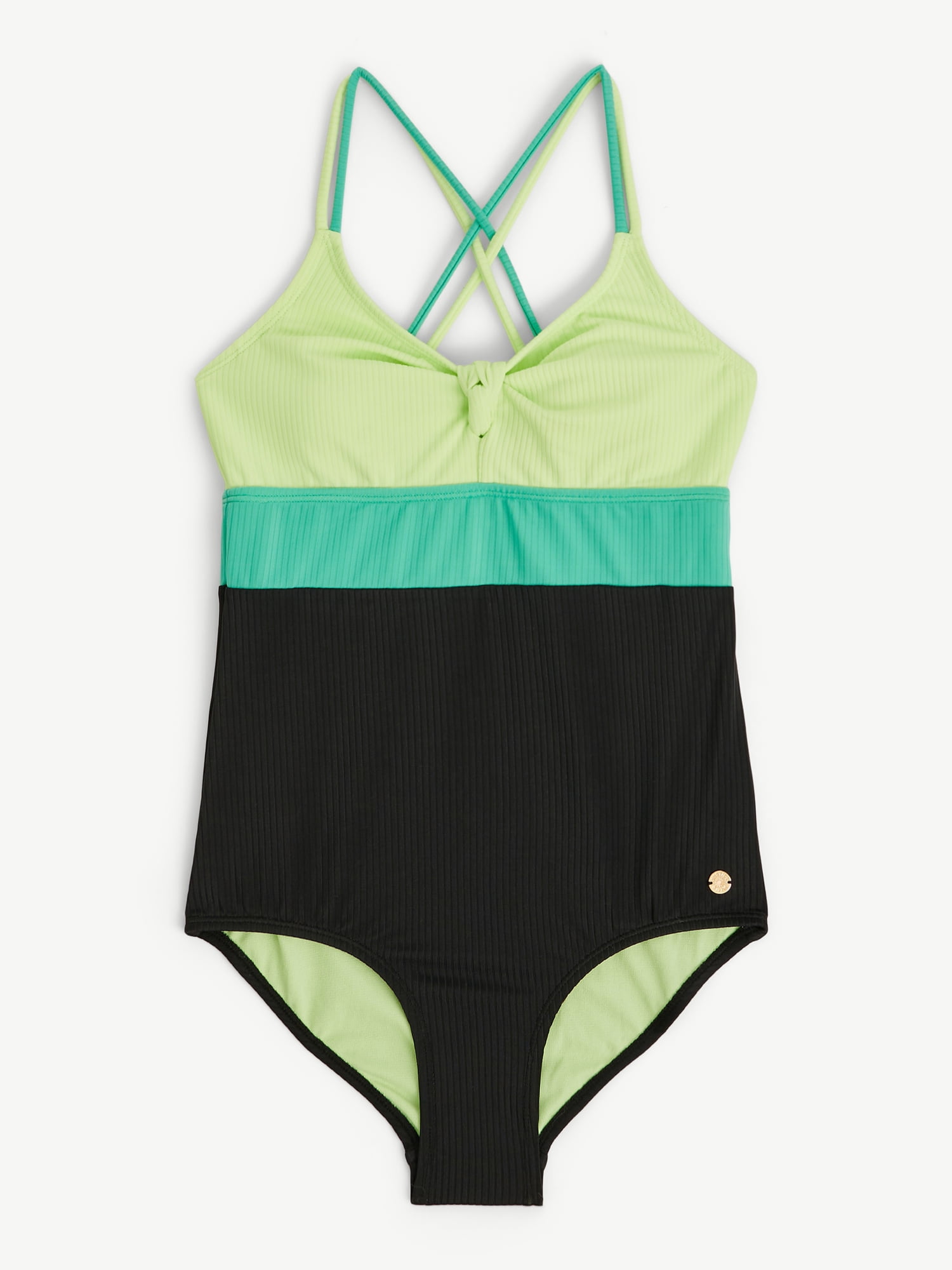 Justice Girls One Piece Ribbed Keyhole Swimsuit, sizes XS-XL