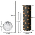 thumbnail image 5 of 20oz Black Fall Pumpkin Pattern Skinny Tumblers Stainless Steel Tumbler with Lid and Straw,Vacuum Insulated Double Wall Travel Tumbler Cups with Cleaning Brush for Coffee,Tea, 5 of 6