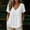 White, variant on ClodeEU Women's V Neck Short Sleeve Linen Blend Tunic Top,Casual Loose Flowy Summer Blouse Army Green,Women's Plus L