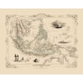 thumbnail image 2 of Tallis 24x20 Black Ornate Wood Framed with Double Matting Museum Art Print Titled - Malasian Archipelago Asia - Tallis 1851, 2 of 4