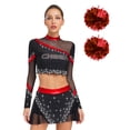thumbnail image 1 of Moggemol Womens 3Pcs Cheer Leader Outfits School Cheerleading Uniform Set Red L, 1 of 5
