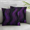thumbnail image 3 of PHYHOO Ombre Striped Throw Pillow Covers, Purple Black Geometric Pillow Covers for Bed Sofa, Gradient Stripes Lines Cushion Covers, Modern Abstract Curve Stripe Decorative Pillow Covers, 3 of 5