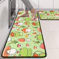 thumbnail image 2 of Kitchen Rugs Sets Of 2,Red Mushroom Frog Green Pattern Anti Fatigue Kitchen Mat Rugs Non Slip Washable,Decorative Kitchen Floor Mats for Kitchen,Sink,Laundry,17"x47"+17"x47", 2 of 5