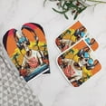thumbnail image 5 of Dancing Cute Skull Man Oven Mitts And Pot Holders Sets of 4 Oven Gloves Set Potholders for Kitchen Cooking Baking Grilling Anti Scald Hot Pads And Heat Resistant, 5 of 6