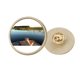 thumbnail image 1 of Pie Broche de oro metálico circular, 1 of 3