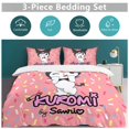 thumbnail image 5 of Kuromi Bed Duvet Cover Microfiber Bedding Sets 3D Printed Lightweight 3 Piece Comforter Sets, 1 Duvet Cover And 2 Pillow Shams for Kids Boys Girls 90"x90", 5 of 7
