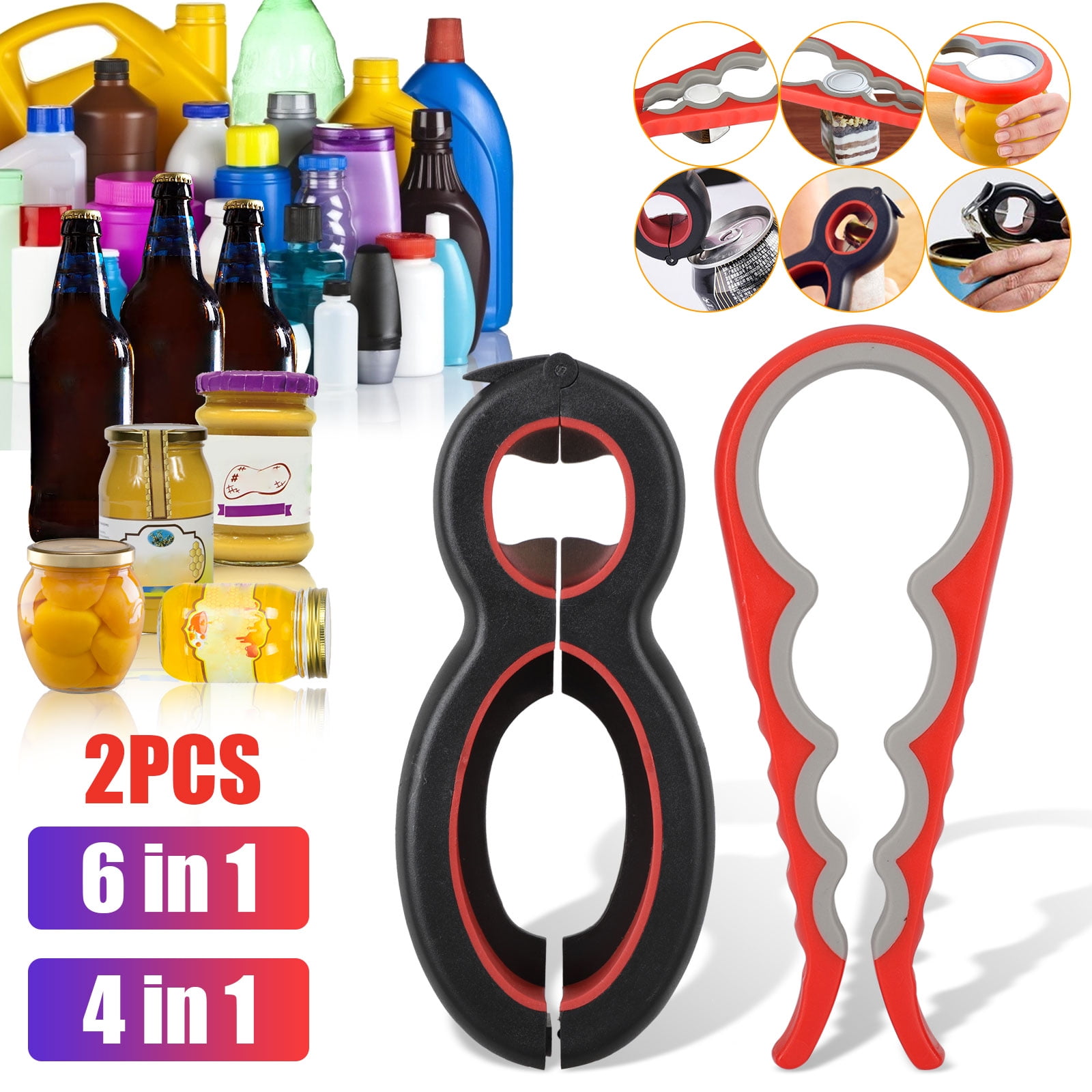 2 Lid Openers, Jar Multifunction Can Openers And Bottle Opener Sets 新作グッ