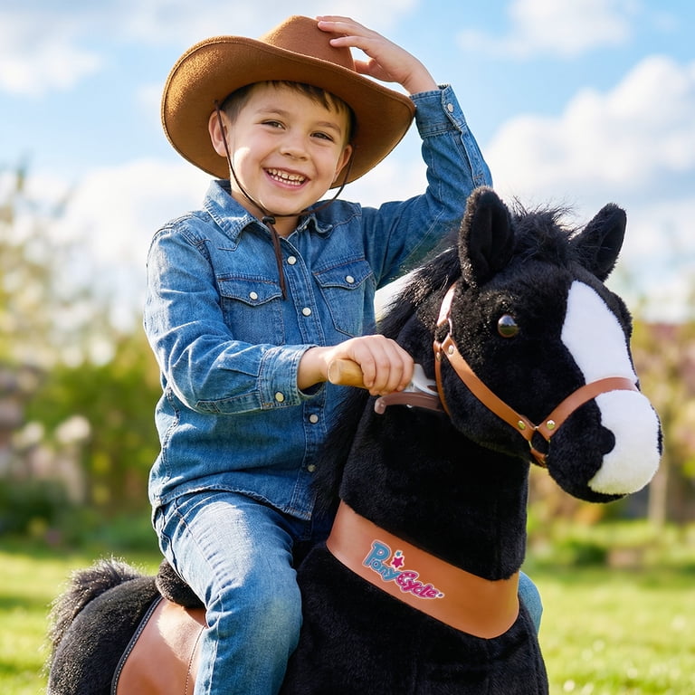 スポーツトイ・アクショントイ SHOWPONY PonyCycle Kids Ride On Stable Power Pony Toy Black for Boys and