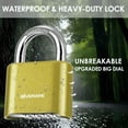 thumbnail image 4 of 4-Digit Combination Lock, Heavy Duty Padlock Metal, Outdoor Alloy Locks with Hardened Steel Shackle, High Security Weatherproof Large Padlocks for Gym, School, Locker, Fence, Gate, Hasp, Case-Golden, 4 of 7