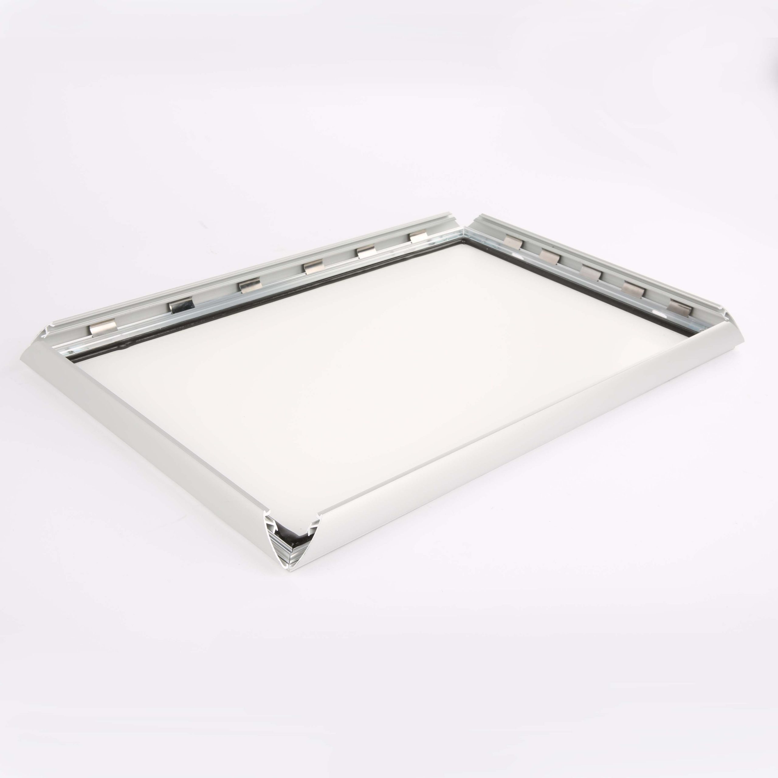 Weatherproof Snap Poster Frame 18x24 Inch Silver 1" Aluminum Profile Front Loading Wall Mounting