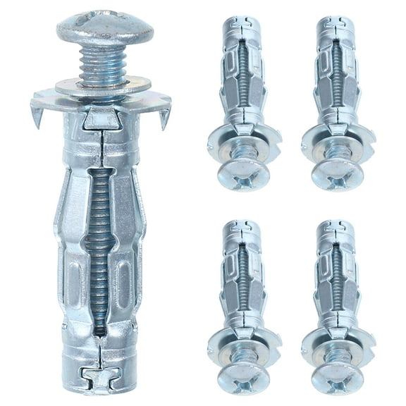 Worgeous 5pcs Carbon Steel Hollow Wall Anchors Bolts For Gypsum Wall Drywall Anchors Metal Plate Anchoring Expansion Bolts Anchor