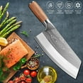 thumbnail image 3 of 7.8 In Asian Chef Knife Kitchen Butcher High Carbon Steel Cleaver Chopping Meat, 3 of 6