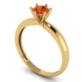 thumbnail image 2 of Clara Pucci 14K Yellow Gold 0.5ct Red Solitaire Ring for Women, 2 of 8