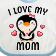 thumbnail image 4 of Inktastic I Love My Mom with Cute Penguin and Hearts Girls Baby Bib, 4 of 4