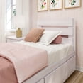 thumbnail image 4 of Max & Lily Solid Wood Farmhouse Twin Bed with Plank Headboard and Storage Drawers, White Wash, 4 of 9