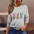 thumbnail image 2 of Tisuna Womens Easter T Shirt Bunny Egg Print 3/4 Sleeve Crew Neck Classic Basic Tee Breathable Modern Fit Ladies Festival Playwear Outfits Grey Size Xxxxl, 2 of 7