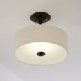 thumbnail image 6 of Progress Lighting Inspire 1-Light LED Semi-Flush Mount, Antique Bronze, Etched Glass Diffuser, Off-White Linen Shade, 6 of 7