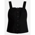 thumbnail image 6 of Time and Tru Women's Linen Blend Button Front Tank Top with Adjustable Straps, Sizes XS-XXXL, 6 of 6