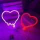 thumbnail image 1 of Letrero luminoso de neón en forma de corazón, rosa y rojo | Decoración de pared LED de plástico de 22,5 x 22,5 cm con doble alimentación por USB | Iluminación ambiental para interiores y exteriores, 1 of 6