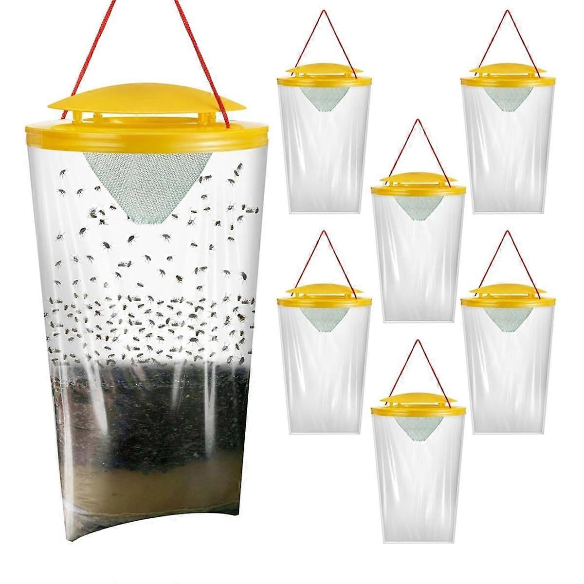 GTB 6 Pack Fly Traps Outdoor, Disposable Hanging Flies Trap Fly Trap Bag Catcher for Outside Farms, Chicken Coops, Stables
