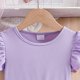 thumbnail image 5 of Vestido sin mangas de cuello redondo para niñas, vestido sin mangas con botones finos, falda francesa ceñida con volantes en la cintura, falda de poliéster para niñas, 5 of 5