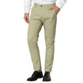 thumbnail image 5 of MODA NOVA Big & Tall Men's Stripe Dress Pants Regular Fit Flat Front Trousers Khaki LT(US 34), 5 of 6