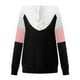 thumbnail image 4 of Chaquetas para mujer, bolsillo erógeno, bloque de Color, cremallera, manga larga, cuello en V, Jaket Shaket, abrigo informal con capucha, Tops, prendas de vestir exteriores Odeerbi ODB-3, 4 of 5