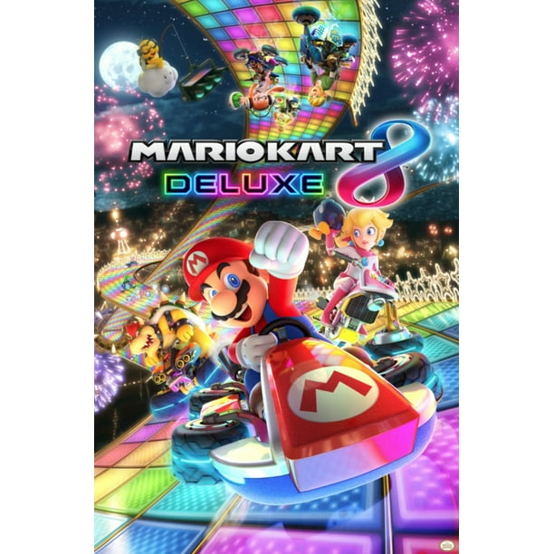 mario kart 8 deluxe video gaming poster 24x36 inch walmart com