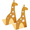 thumbnail image 3 of Sujetalibros de metal antideslizantes para la habitación de los niños y la decoración de la oficina, juego de 2 adorables sujetalibros de jirafa amarilla, 3 of 4