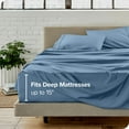 thumbnail image 3 of Bare Home Premium 1800 Collection 4-Piece Bed Sheet Set, King, Coronet Blue, 3 of 10