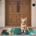 thumbnail image 4 of Teal Gold Marble Pattern Door Rugs,Washable Non Slip Door Mats Indoor,Decorative Door Mats,Entry Mat Indoor for Entrance,Bedroom,Kitchen,Bathroom,16"x47", 4 of 6