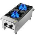 thumbnail image 1 of VEVOR Commercial Gas Range Stove 2 Burners Countertop Cooking Hot Plate Kitchen, 1 of 9