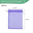 thumbnail image 3 of Uxcell 100 Pack Fruit Protection Bags - 6x8 Inch Fruit Netting Bags with Drawstring Apply to Plants(Light Purple), 3 of 7