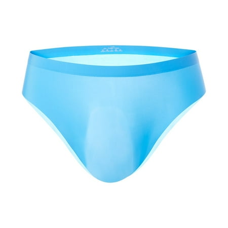 wendunide lingerie for women Men s One-Piece 3d Panties Seamless Ice Silk Briefs Underpants Breathable Briefs Blue L