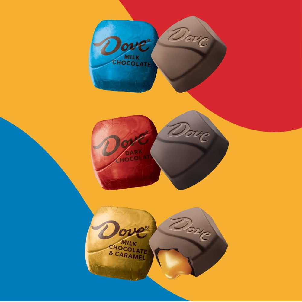 Dove Promises Milk Chocolate, Dark Chocolate, And Milk Chocolate & Caramel Variety Assortment, 14.08 Oz Large Bag (Pack Of 2) Packaging May Vary