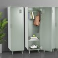 thumbnail image 2 of FurnitureR All-Metal Storage Locker Cabinet with Hanging Rod and Shelves, Tall Freestanding  Organizer for Entryway, Bedroom, Living Room, Office, Vents, Sage Grey, 2 of 14