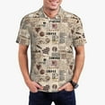 thumbnail image 3 of Rocae Abstract Coffee for Men's Short Sleeve Polo Shirt, Quick Drying Performance Moisture Wicking Sports Men's Golf Shirt Medium, 3 of 9