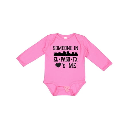 

Inktastic El Paso Texas Someone Loves Me Skyline Gift Baby Boy or Baby Girl Long Sleeve Bodysuit